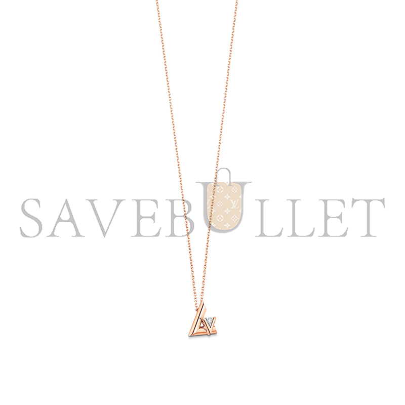 LOUIS VUITTON LV VOLT ONE SMALL PENDANT, PINK GOLD AND DIAMOND Q93813